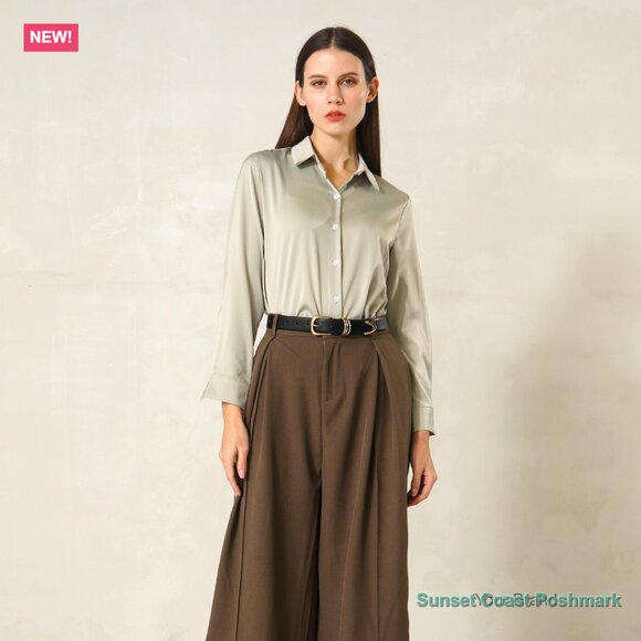 Faux Leather Dress Belt with Gold Buckle